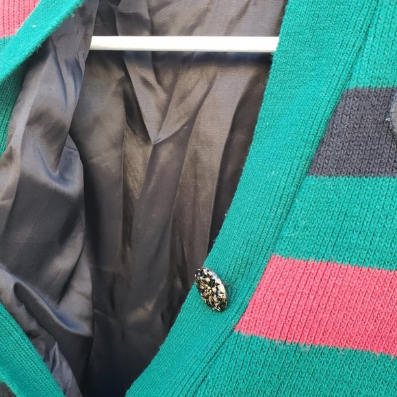Vintage 90s Striped Designer Style Cardigan - Picture 9 of 10